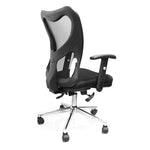 ZUN Techni Mobili High Back Mesh Office Chair With Chrome Base, Black RTA-0098M-BK