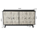 ZUN 59.84" 4 Doors Vintage Sideboard ,Freestanding Sideboard Storage Cabinet Entryway Floor Cabinet for W757P144008