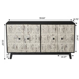 ZUN 59.84" 4 Doors Vintage Sideboard ,Freestanding Sideboard Storage Cabinet Entryway Floor Cabinet for W757P144008