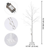 ZUN 6FT Lighted Birch Tree with 305 LEDs Warm White Lights, 8 Lighting Modes & Brightness Adjustment for 16611011