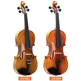 ZUN GV403 4/4 Acoustic Violin Kit Matt Natural w/Square Case, 2 Bows, 3 In 12425329