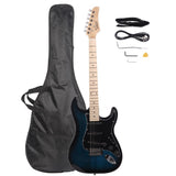 ZUN GST Stylish Electric Guitar Kit with Black Pickguard Dark Blue 58863012