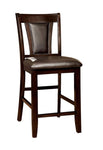 ZUN Contemporary Set of 2 Counter Height Chairs Dark Cherry And Espresso Solid wood Chair Padded B01182195