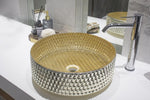 ZUN 14.17'' Crystal Glass Circular Vessel Bathroom Sink W997114998