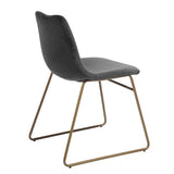 ZUN Modern Dining Chairs Set of 2, Velvet Upholstered Side Chairs with Golden Metal Legs for Dining Room W131457259