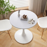 ZUN 32"Modern Round Dining Table with Round MDF Table Top,Metal Base Dining Table, End Table Leisure W75764015