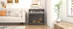 ZUN Furniture type dog cage iron frame door with cabinet, top can be opened and closed. Grey, 43.7'' W x W116291731