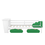 ZUN Twin Size Daybed with Desk, Green Leaf Shape Drawers and Shelves, White WF303126AAK