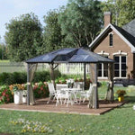 ZUN Outsunny 10' x 12' Hardtop Gazebo Canopy with Polycarbonate Roof, Top Vent and Aluminum Frame, W2225142905