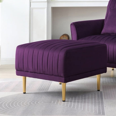 ZUN Purple Velvet Ottoman for Modular Sectional Living Room Sofa or Chair W71462438