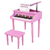 ZUN Wooden Toys: 30-key Children's Wooden Piano / Four Feet / with Music Stand, Mechanical Sound 31762119