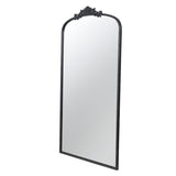 ZUN 66" x 36" Full Length Mirror, Arched Mirror Hanging or Leaning Against Wall, Large Black Mirror for W2078124105