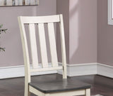 ZUN Dining Room Furniture Set of 2pcs Side Chairs Dual Tone Design Antique White / Gray Solid wood B011108524