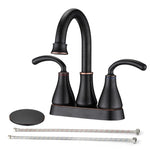 ZUN 2-Handle Bathroom Sink Faucet with Pop-up Drain Oil-Rubbed Bronze W122458636