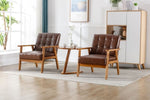 ZUN Accent Chairs Set of 2 with Table, Mid Century Modern Accent Chair, Wood and Fabric Armchairs W153982250
