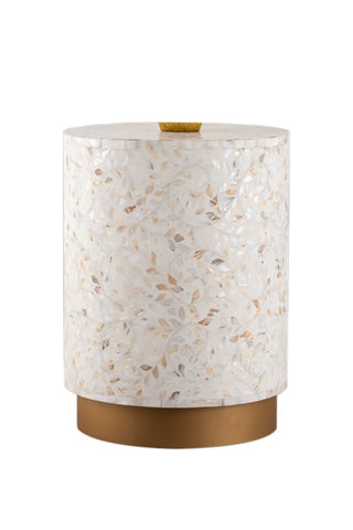 ZUN Luxe End Table Ivory B009139435