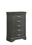 ZUN Modern Brooklyn 5 Drawers Chest made with Wood in Gray 733569277797