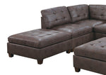 ZUN Living Room Furniture Tufted Armless Dark Brown Breathable Leatherette 1pc Cushion Armless B011127815