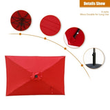 ZUN Support Dropshipping Led Red Garden Outdoor Adjustable Title 10 Ft Patio Umbrella With Solar Lights W1828P147966