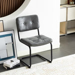 ZUN Ligth grey modern simple style dining chair PU leather black metal pipe dining room furniture chair W29980860