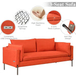 ZUN 76.2" Modern Style 3 Seat Sofa Linen Fabric Upholstered Couch Furniture 3-Seats Couch for Different WF292374AAG