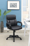 ZUN Standard Back Upholstered Office Chair, Black SR011682