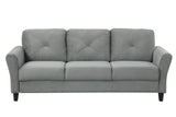ZUN Fashionable living room sofa for 3 people, gray fabric W1927113300
