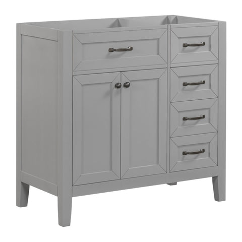 ZUN 36" Bathroom Vanity without Sink, Cabinet Base Only, Bathroom Cabinet with Drawers, Solid Frame and WF296707AAE