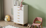 ZUN Modern Simple Style White Modern Six-Drawer Chest for Bedroom, Kid's Room, Living Room, Nursery Room WF305226AAK