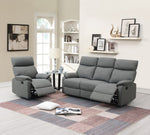 ZUN Gray Color Burlap Fabric Recliner Motion Recliner Chair 1pc Couch Manual Motion Living Room B011133820