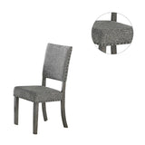 ZUN Set of 2 Upholstered Fabric Dining Chairs, Grey SR011773