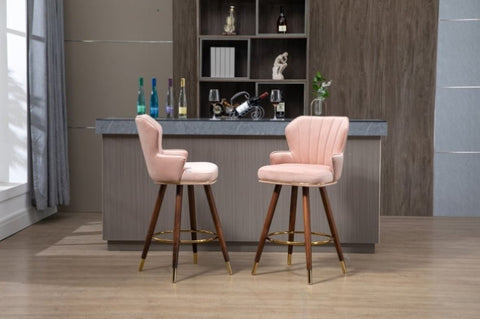 ZUN COOLMORE Swivel Bar Stools with Backrest Footrest ,with a fixed height of 360 degrees W153968282