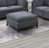 ZUN Modular Living Room Furniture Ottoman Ash Chenille Fabric 1pc Cushion Ottoman Couch Exposed Wooden B011104330