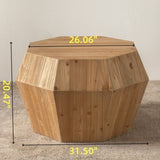 ZUN 31.50" Octagonal Wooden American Retro Style Coffee Table W757P145273