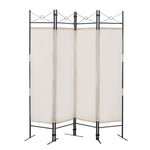 ZUN 4-Panel Metal Folding Room Divider, 5.94Ft Freestanding Room Screen Partition Privacy Display for W2181P145309