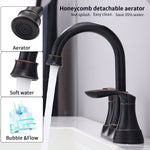 ZUN 2-Handle 4-Inch Oil Rubbed Bronze Bathroom Faucet, Bathroom Vanity Sink Faucets with Pop-up Drain 94310514