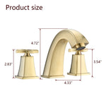 ZUN Widespread Bathroom Faucet 8 Inch 2 Handles with Drain Assembly, Brushed Gold W122460118