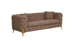 ZUN Contempo Modern Style Buckle Fabric Sofa Made with Wood in Brown B009139145