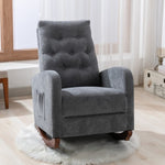 ZUN Baby Room High Rocking Chair Nursery Chair , Comfortable Rocker Fabric Padded Seat ,Modern High WF301229AAE