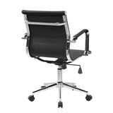 ZUN Techni Mobili Modern Medium Back Executive Office Chair, Black RTA-4602-BK