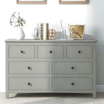 ZUN 7 Drawers Solid Wood Dresser,Gray WF283151AAG
