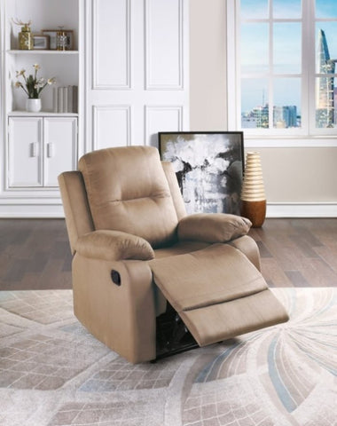 ZUN Elegant Modern Peat Color Microfiber Motion Recliner Chair 1pc Couch Manual Motion Plush Armrest B011P163884