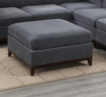 ZUN Modular Living Room Furniture Ottoman Ash Chenille Fabric 1pc Cushion Ottoman Couch Exposed Wooden B011104330