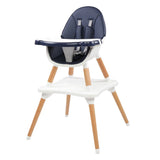 ZUN Children's High Dining Chair Detachable Two-In-One Table And Chair Navy Blue 57134660