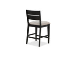 ZUN Contemporary 2pc Counter Height Dining Side Chair Upholstered Seat Ladder Back Dark Frame Gray B011140214