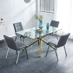 ZUN Grid armless high backrest dining chair, 4-piece set, office chair. Suitable for restaurants, living W1151107085