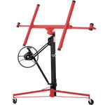 ZUN Drywall Lift Panel 11' Lift Drywall Panel Hoist Jack Lifter, RED+BLACK W465121422