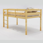 ZUN Twin Wood Loft Bed Low Loft Beds with Ladder,Twin,Walnut WF286816AAD