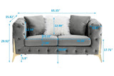 ZUN Two-seater grey velvet sofa W30843454