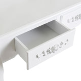 ZUN Modern Concise 4-Drawer 360-Degree Rotation Removable Mirror Dresser White（=20407644） 12174104